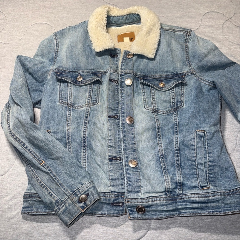 Denim Jacket with Sherpa Collar